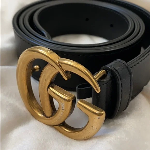 100% Authentic Gucci Marmot Medium GG Black Belt GUCCI GG SIZE 100-40 main image 3